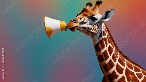 wildlife, south Africa, megaphone, announce, speak, tell, communicate, news, background, colorful.
