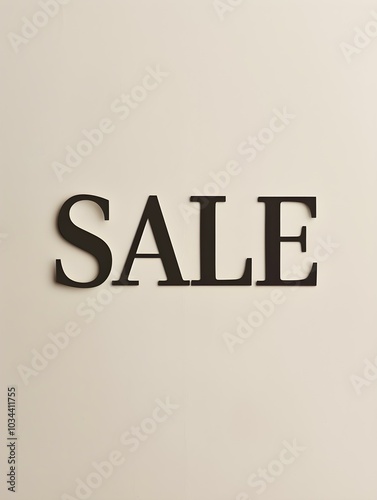 Black 'SALE' Sign on an Ivory Background