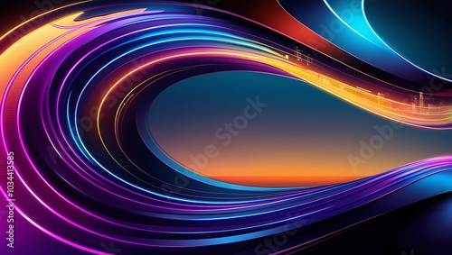 Abstract colorful wave background. Generative Ai.