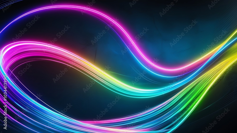 Abstract colorful wave background. Generative Ai.
