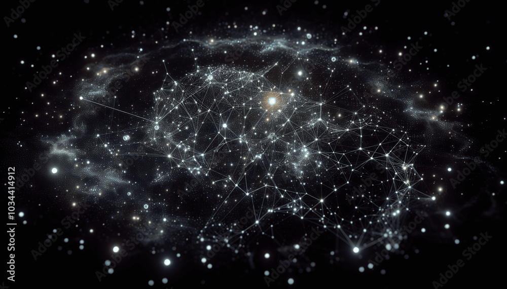 Futuristic Abstract AI Network in Starry Space Futuristic Abstract AI Network in Starry Space