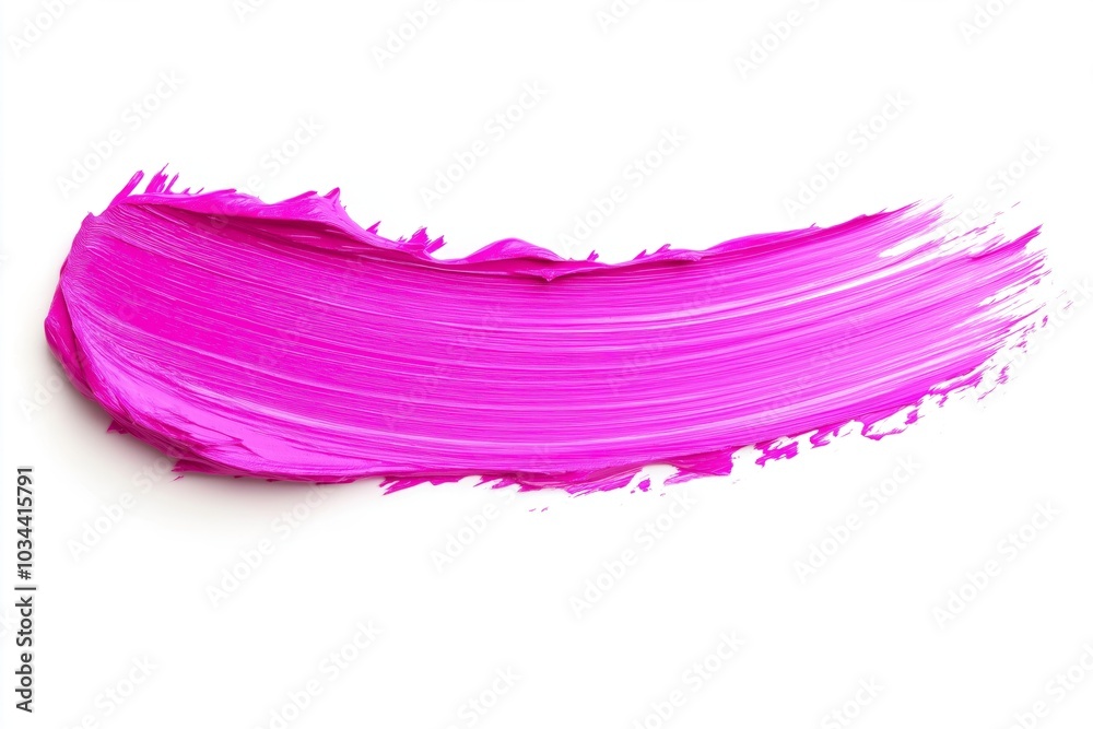 Pink paint stroke with smooth, curving texture and flowing movement on a white background, evoking a sense of grace and vibrancy Pink paint stroke with smooth, curving texture and flowing movement on a white background, evoking a sense of grace and vibrancy