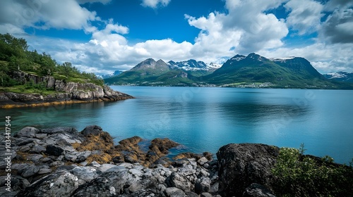 Norway, Narvik bay panorama view. photo