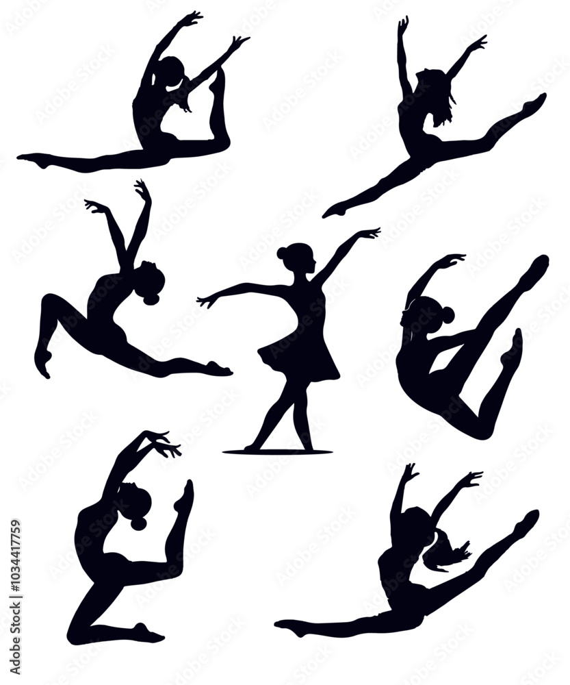 Gymnast silhouette illustration flat design. Gymnast silhouette illustration flat design.