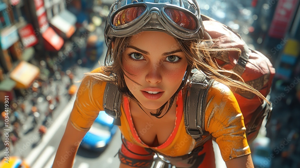 Adventurous Woman in Urban Setting Adventurous Woman in Urban Setting