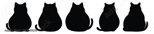 Fat cat silhouette set vector design big pack of fat illustration and icon