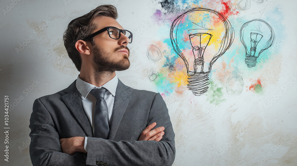 A professional man developing business strategies with innovation A professional man developing business strategies with innovation
