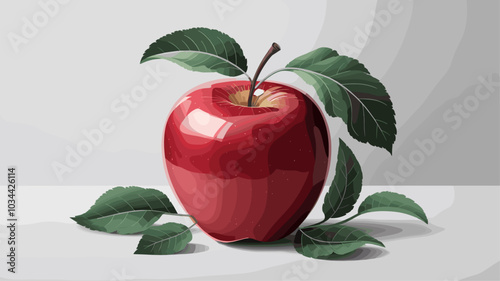 A single red apple on a white background.