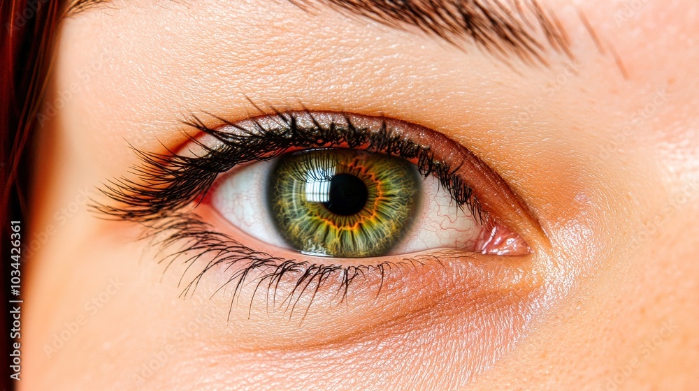 Fototapeta premium Beautiful blue eye showing a golden iris in close up