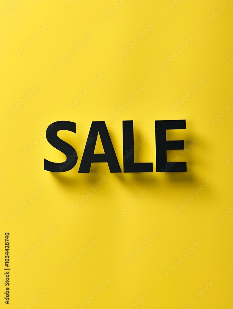 Black 'SALE' Sign on a Yellow Background Black 'SALE' Sign on a Yellow Background