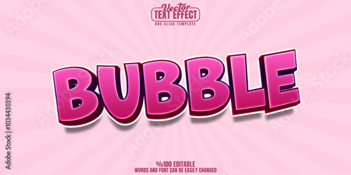 Cartoon editable text effect, customizable bubble and speech 3d font style