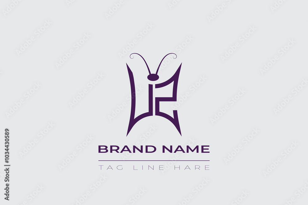 Obraz premium UZ Butterfly logo design. Butterfly initials U and Z line art logo template. This design can be used in cosmetics fashion and jewelry.