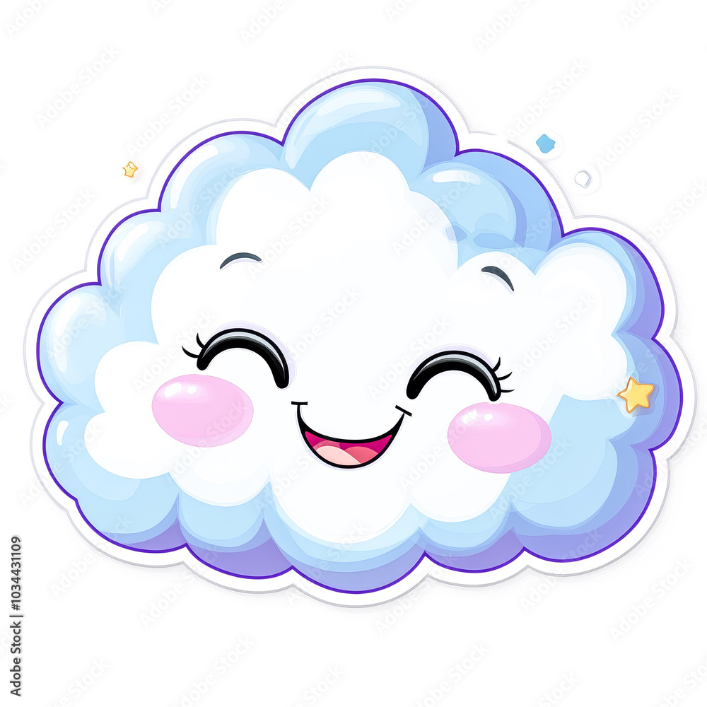 Cheerful Cloud with a Rainbow Smile Cheerful Cloud with a Rainbow Smile