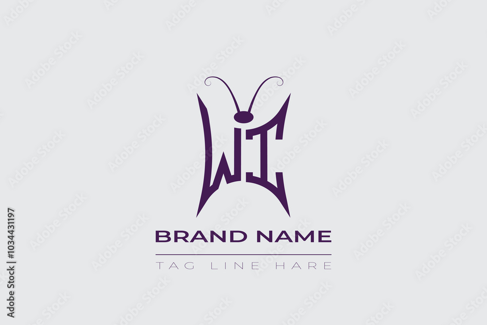 WI Butterfly logo design. Butterfly initials W and I line art logo template. This design can be used in cosmetics fashion and jewelry. WI Butterfly logo design. Butterfly initials W and I line art logo template. This design can be used in cosmetics fashion and jewelry.