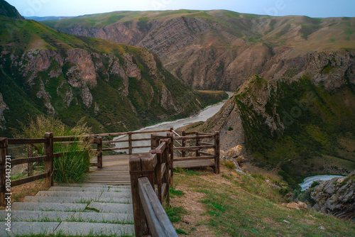 Crocodile Bay, one of the scenic areas in Kalajun Grassland, located in the middle of the Kuokesu Grand Canyon, Tekes County, Ili Kazakh Autonomous Prefecture, Xinjiang, China photo