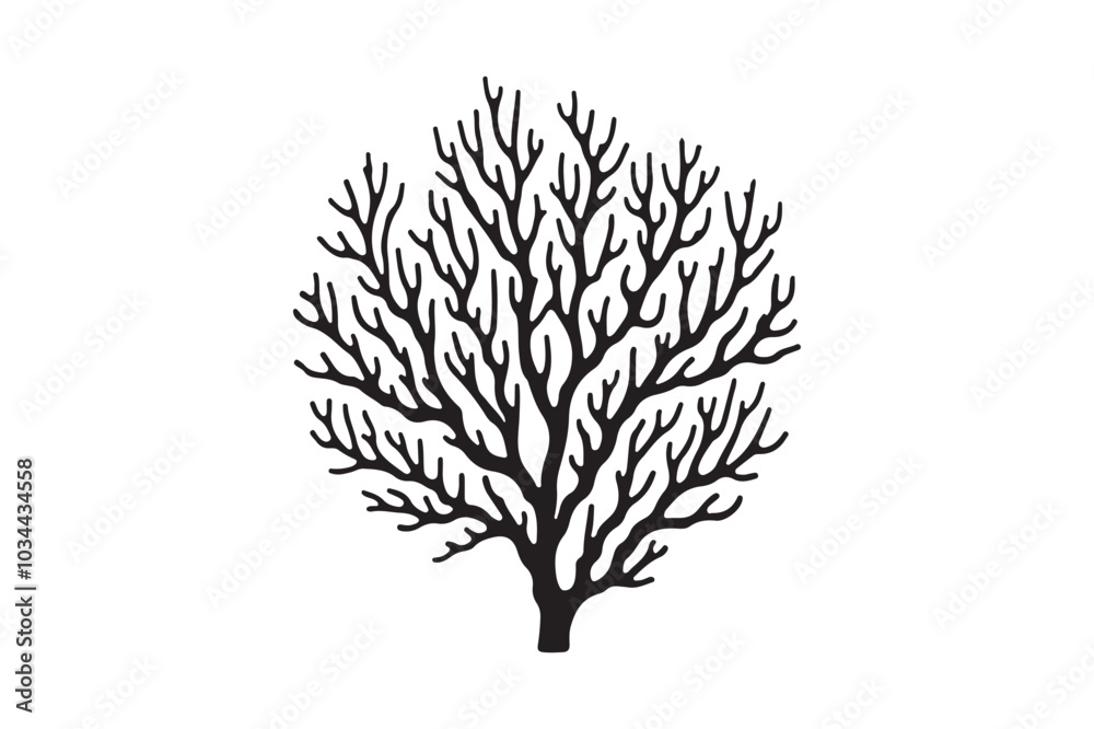 Naklejka premium Coral Silhouette minimalist 21.eps