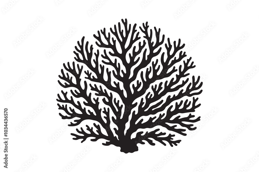 Naklejka premium Coral Silhouette minimalist 46.eps