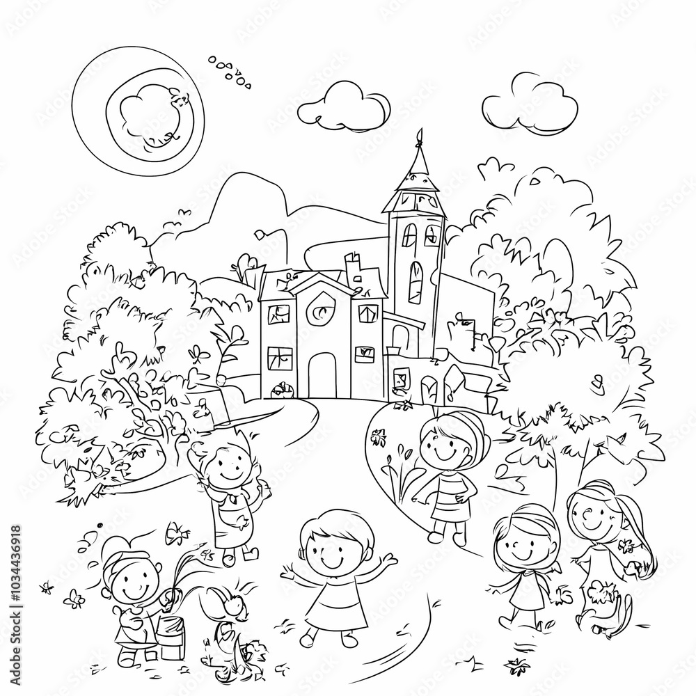 kindergarten coloring page png