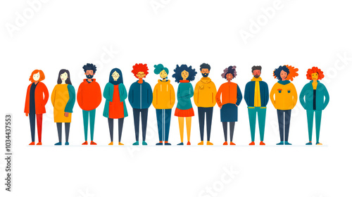 Diverse People Silhouettes in Bright Colors Symbolizing Unity