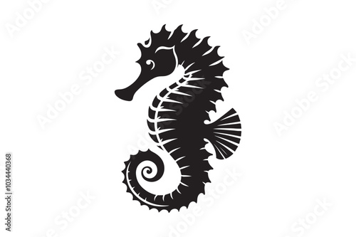 Seahorse silhouette vector clip art 43.eps