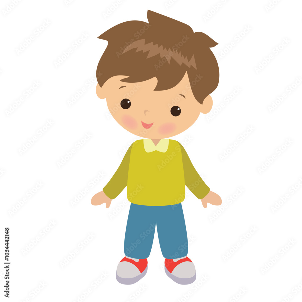 Cute little boy vector cartoon illustration Cute little boy vector cartoon illustration