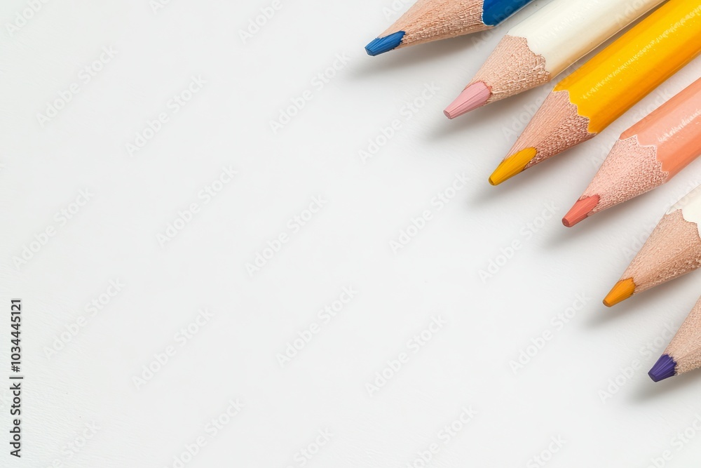 Background with colored pencils isolated on transparent background | Colored pencils with long wavy borders | Back to school concept Background with colored pencils isolated on transparent background | Colored pencils with long wavy borders | Back to school concept