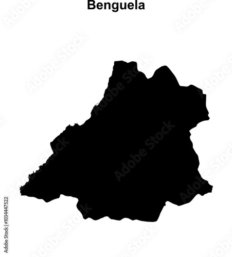 Benguela province blank outline map