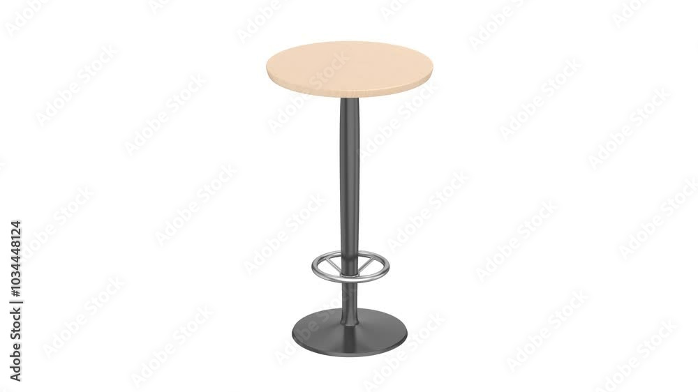 Round bar table on a white background Round bar table on a white background