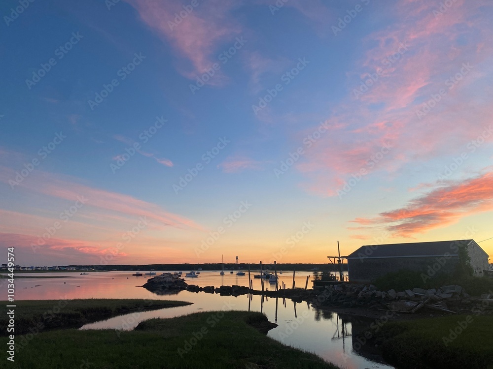Sunset ocean harbor Sunset ocean harbor