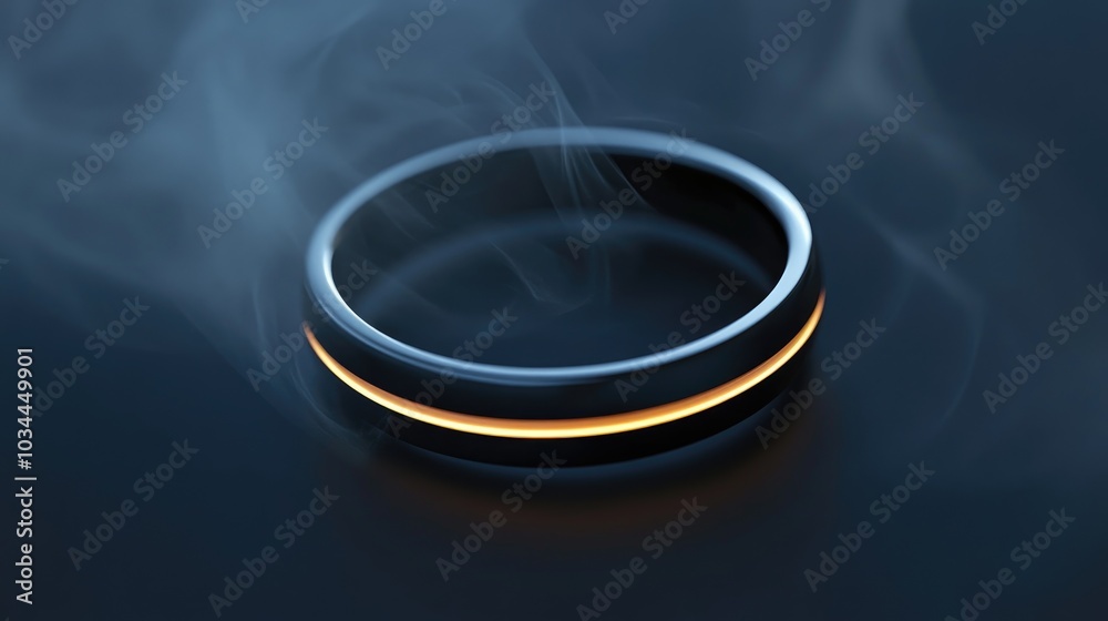 Modern Ring with Glowing Edge and Smoke Effects Modern Ring with Glowing Edge and Smoke Effects