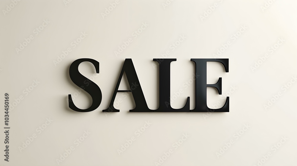 Black 'SALE' Sign on a White Background with Copy Space Black 'SALE' Sign on a White Background with Copy Space