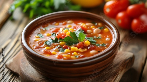 The national cuisine of Mexico: Lean tomato soup in Mexican style.