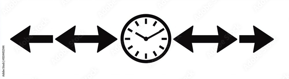 Time icon symbol with arrow circle. Modern illustration design on white background. Time icon symbol with arrow circle. Modern illustration design on white background.
