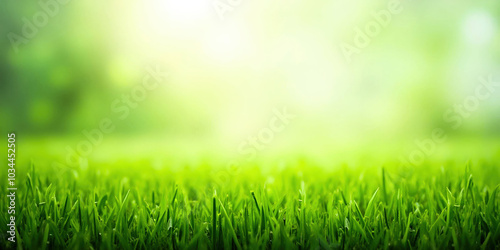 Bright and natural green field background, showcasing fresh grass in a real outdoor setting. Ideal for nature themes, gardening, and environmental projects