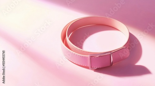 Pastel pink belt with soft shadows on pink background celebrating girlhood design