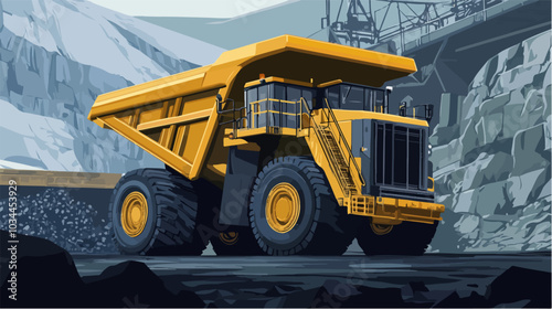 Illustration of heavy quarry equipment.