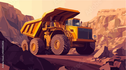 Illustration of heavy quarry equipment.