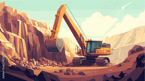 Illustration of heavy quarry equipment.