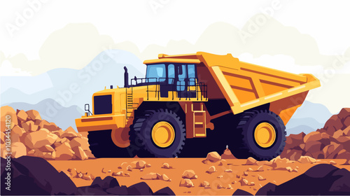Illustration of heavy quarry equipment.
