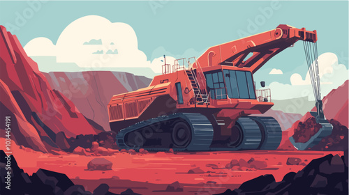 Illustration of heavy quarry equipment.