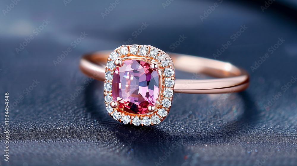 Ring with Pink Gemstone and Diamond Accents Elegant Jewelry Design Luxurious Women’s Accessory Ring with Pink Gemstone and Diamond Accents Elegant Jewelry Design Luxurious Women’s Accessory