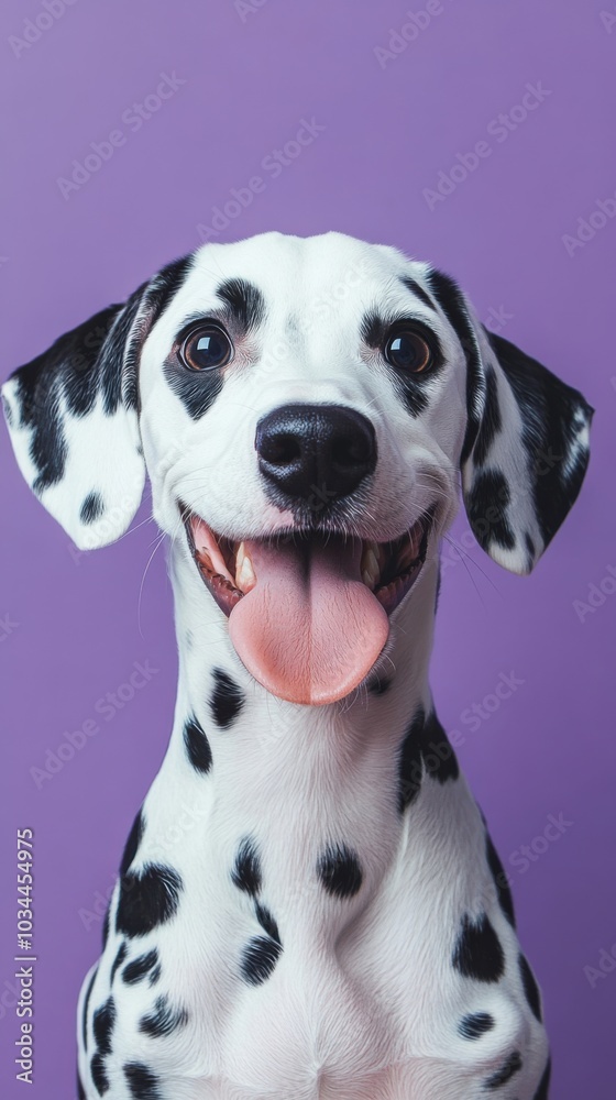 a dalmatian dog with its tongue out a dalmatian dog with its tongue out