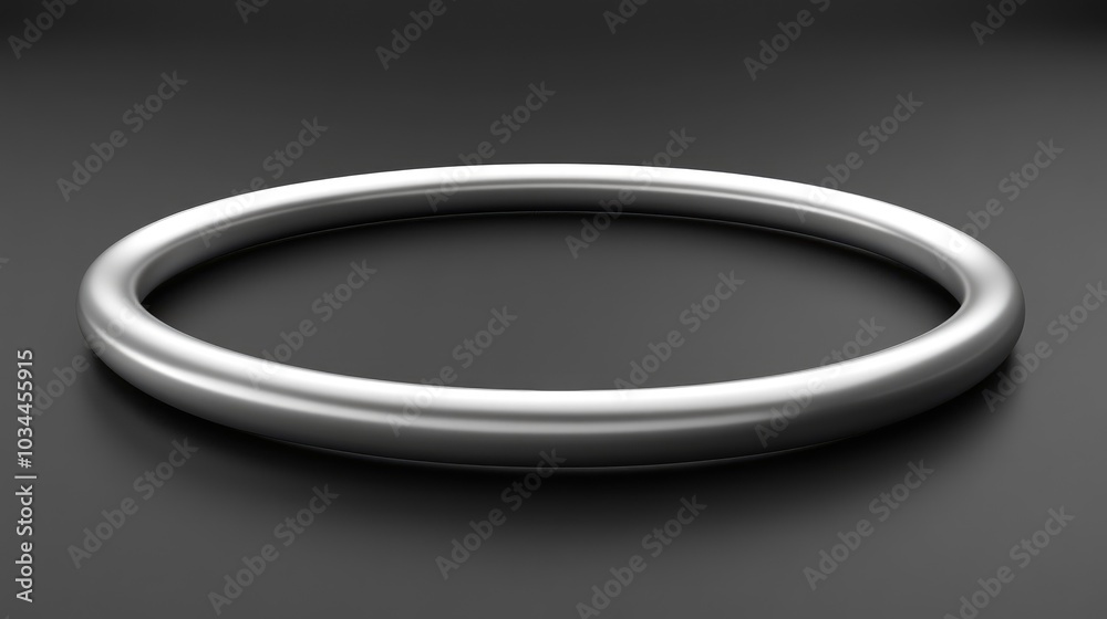 Silver Circular Ring on Dark Background Silver Circular Ring on Dark Background