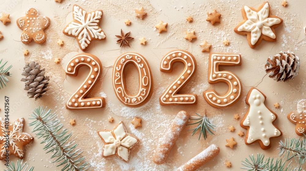 Greeting card - happy new year with numbers Greeting card - happy new year with numbers