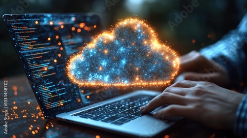 Business professional using cloud-based software on a laptop while collaborating with a remote team, symbolizing the flexibility and efficiency of digital tools