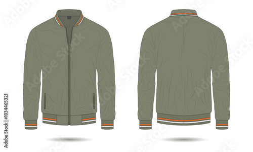 Bomber jacket mockup front and back view