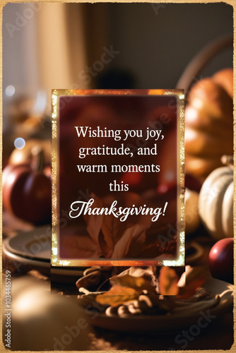 Elegant Thanksgiving Greeting Card with Warm Autumnal Décor