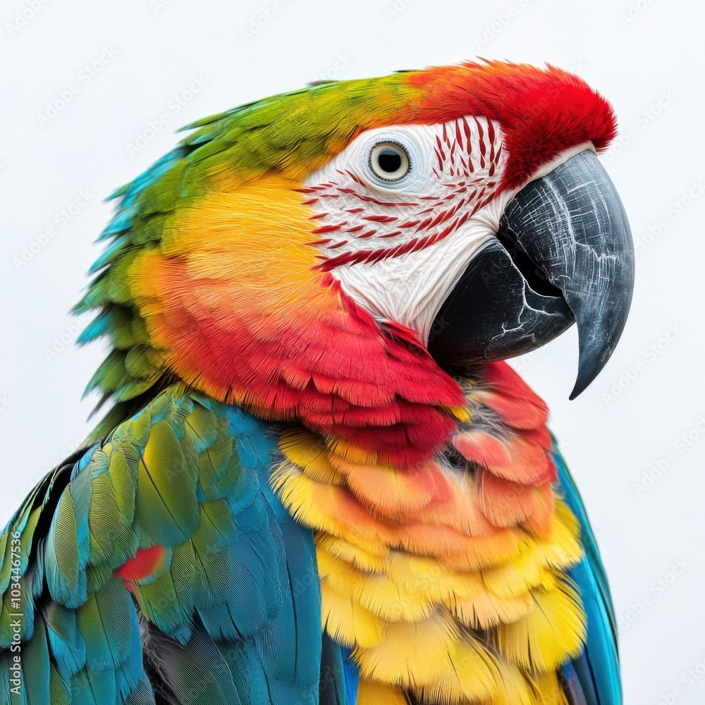 Obraz premium a colorful parrot with a white background