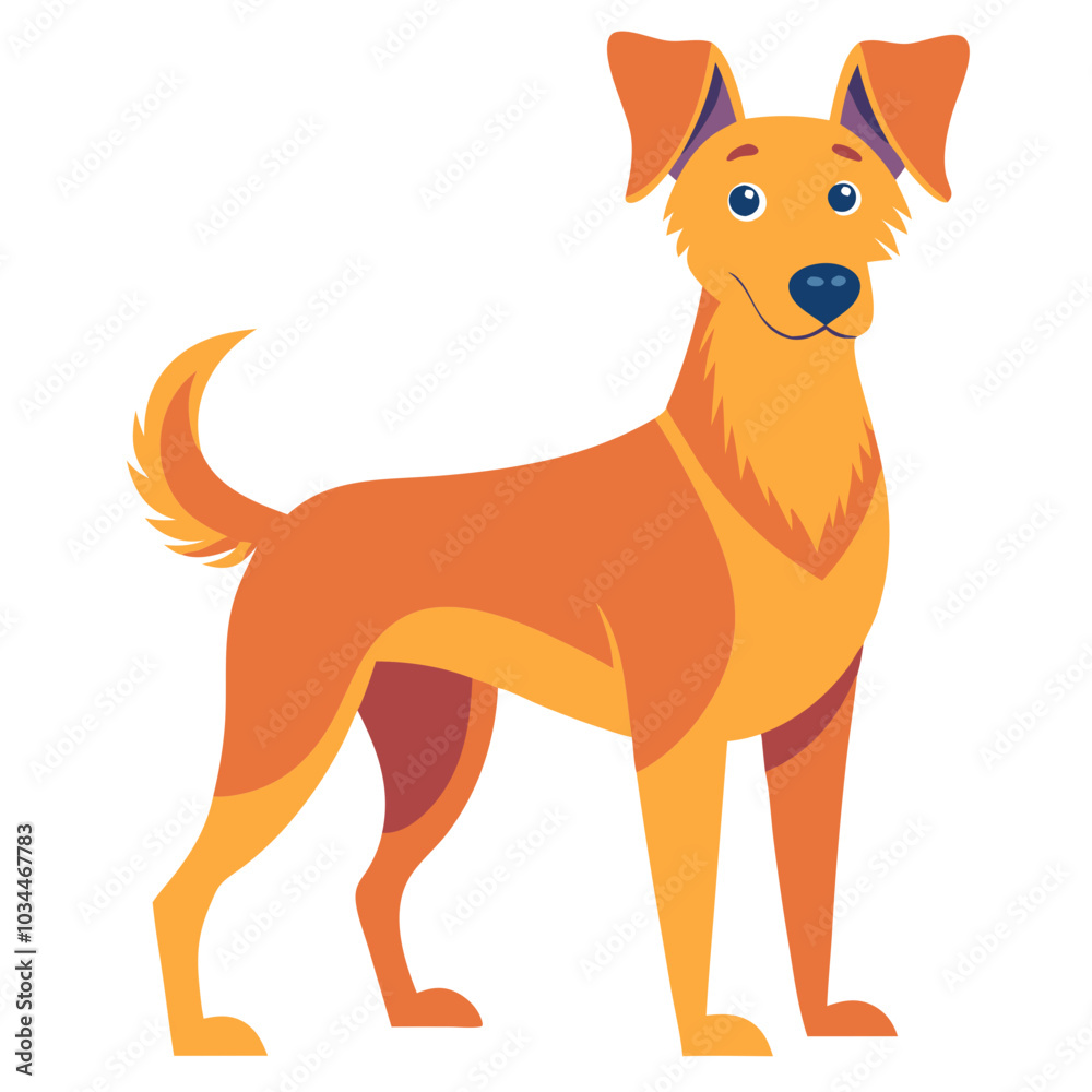 Happy dog standing upright in a playful mood isolated on a white background Happy dog standing upright in a playful mood isolated on a white background