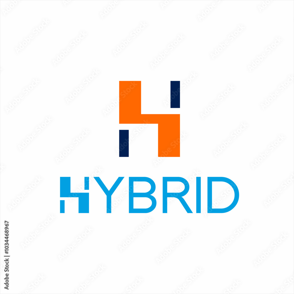 Logo design text: Hybrid Logo design text: Hybrid
